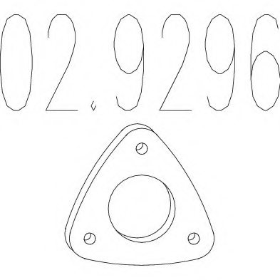 MTS 02.9296 Gasket, exhaust pipe